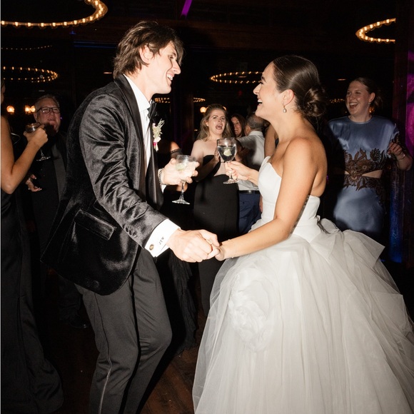 Vera Wang Alizee Ball Gown with Maria Farbinni Lace Jacket - Picture 6 of 9